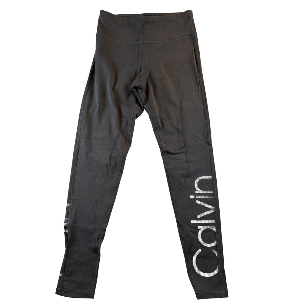 Calvin Klein Performance Black Dotted Logo Graphic Leggings Small